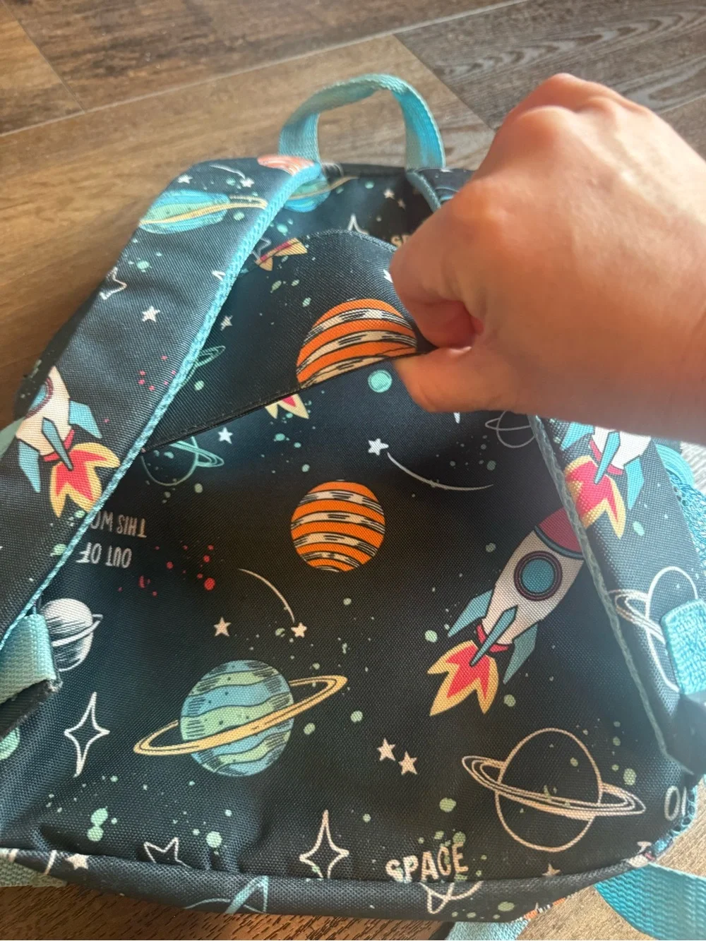Kids outer space planets school travel backpack 15” by 11”